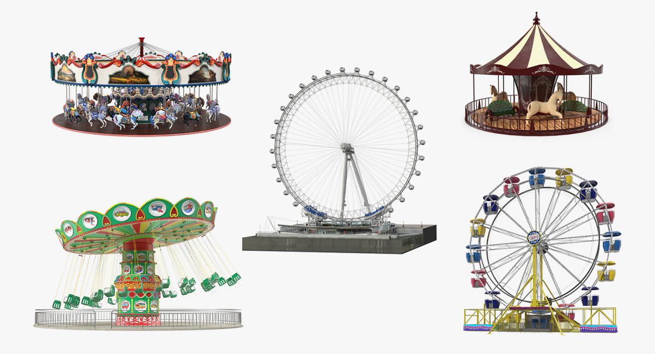 3D Amusement Park Rides Collection 3 model