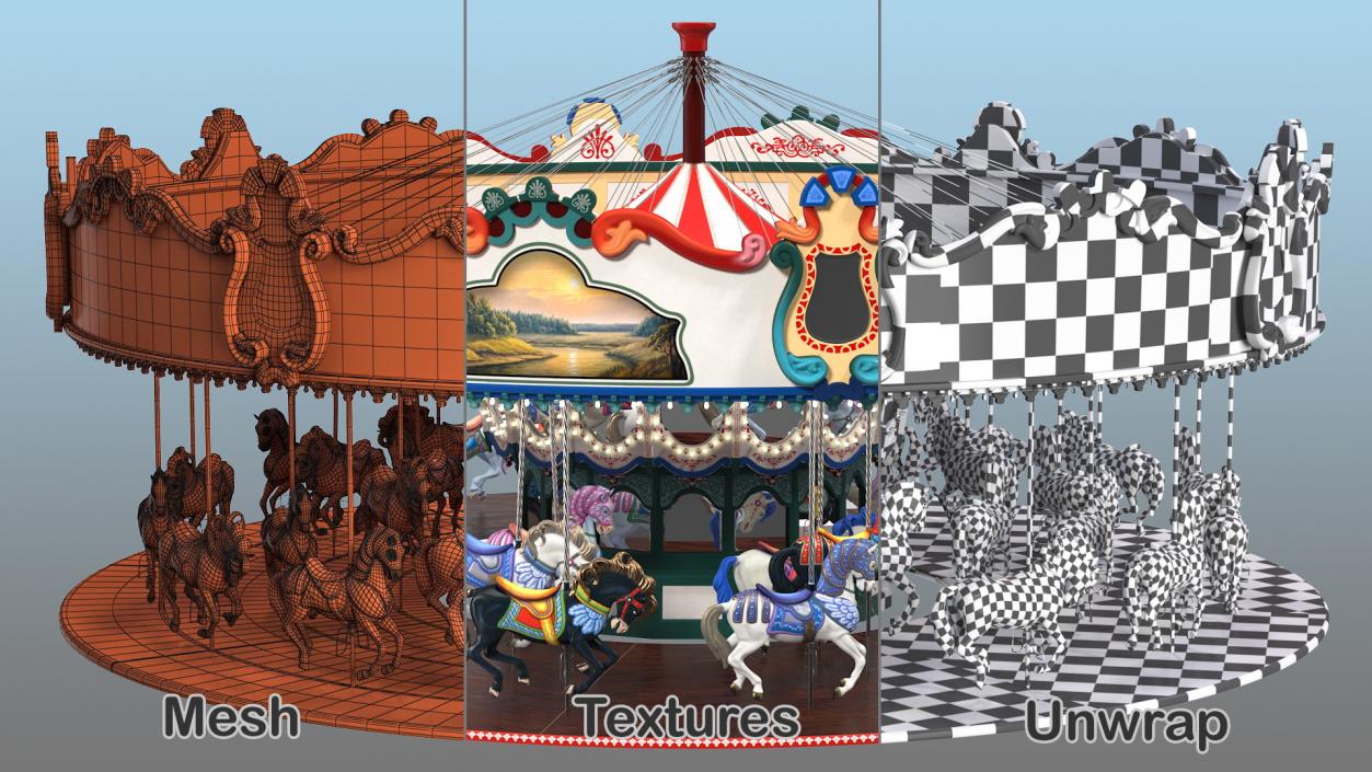 3D Amusement Park Rides Collection 3 model