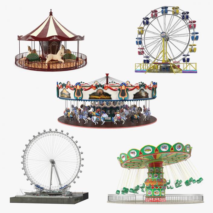 3D Amusement Park Rides Collection 3 model