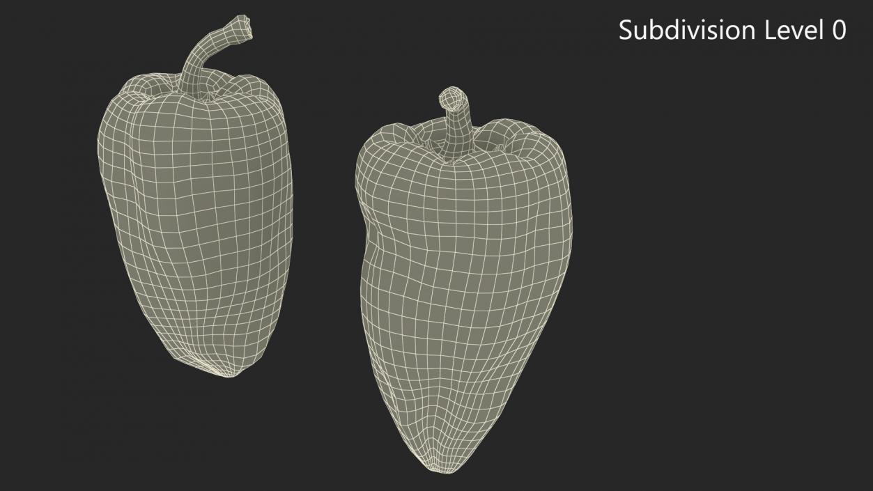 Sweet Long Pepper Yellow 3D model