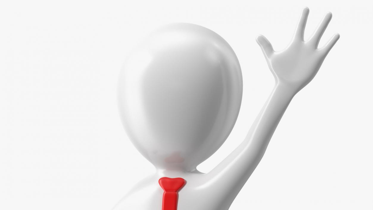 3D Waving Stickman With Red Tie model