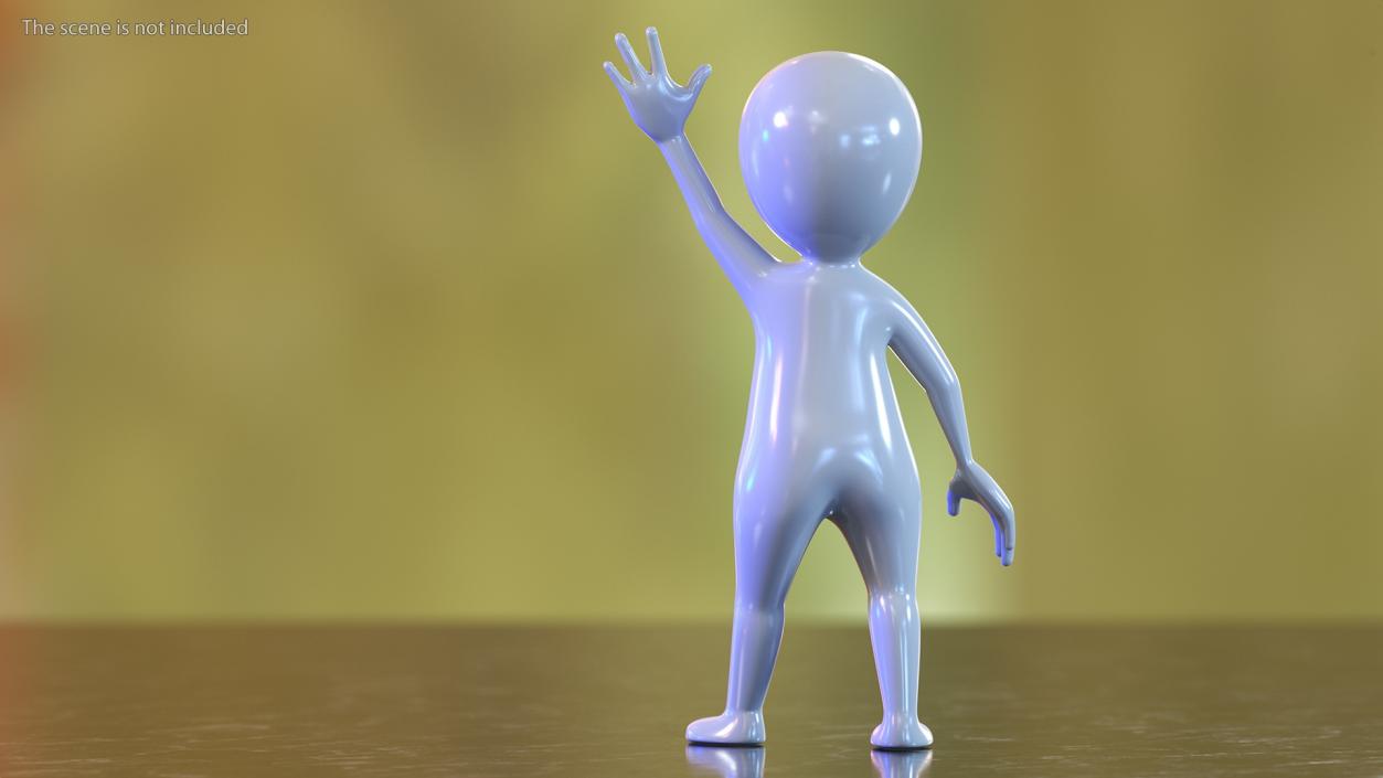 3D Waving Stickman With Red Tie model