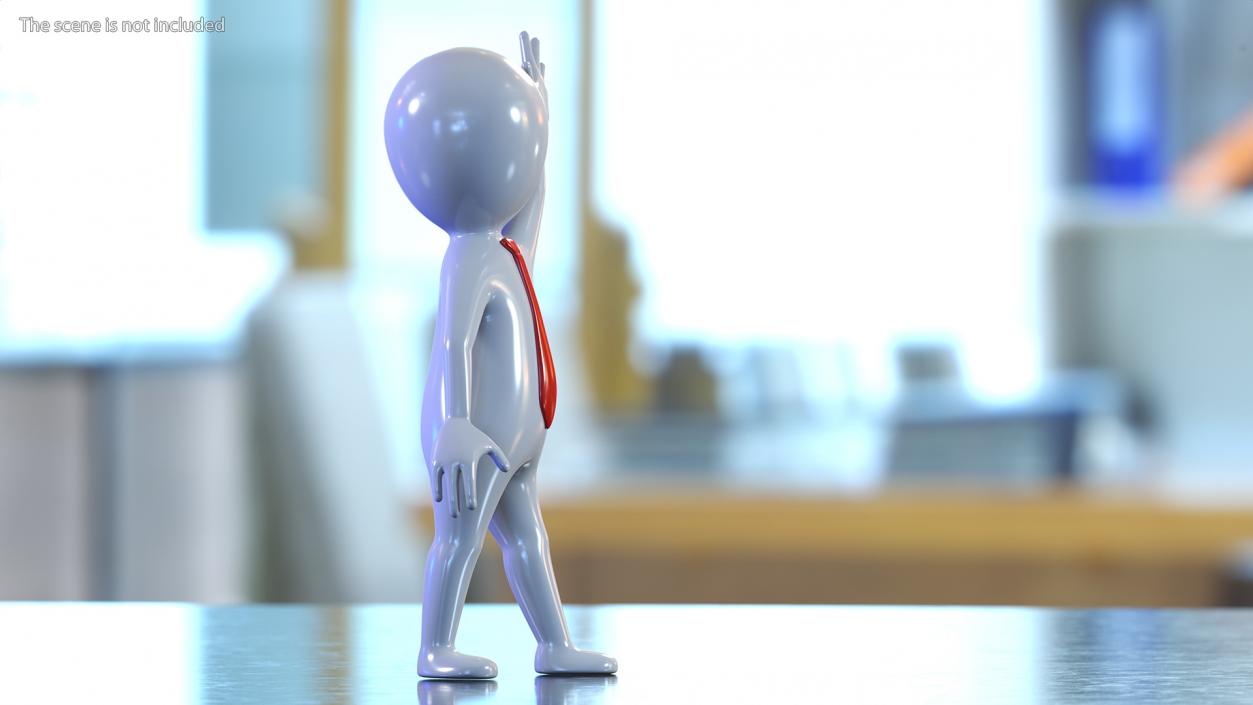 3D Waving Stickman With Red Tie model