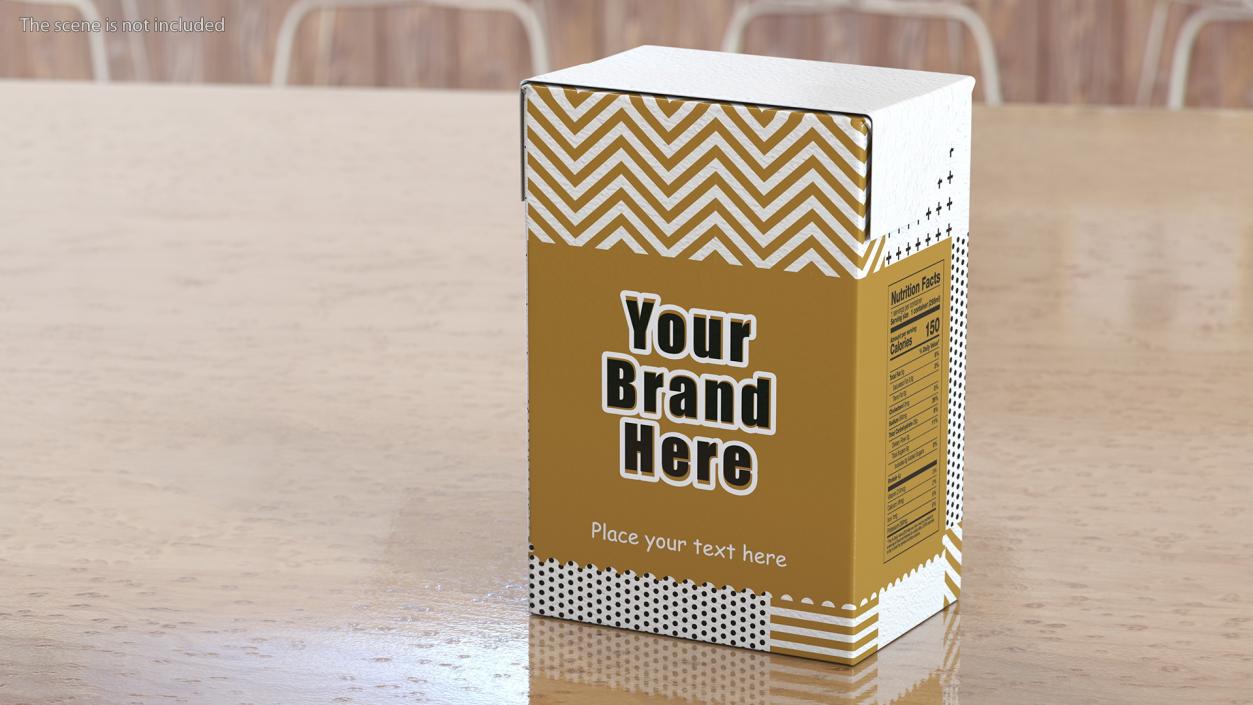 3D Rectangular Aseptic Carton Package Mockup Gold