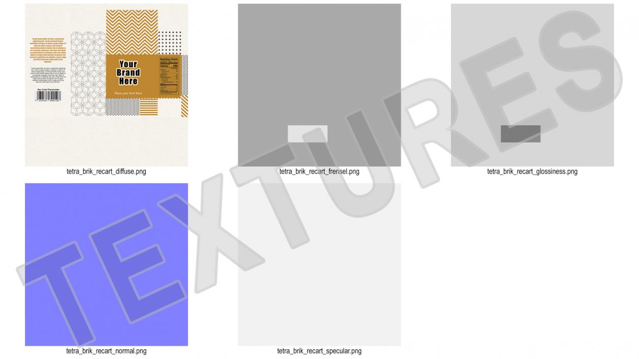 3D Rectangular Aseptic Carton Package Mockup Gold