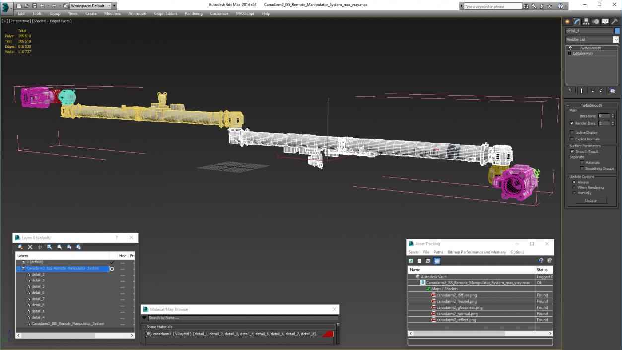 Canadarm2 ISS Remote Manipulator System 3D model