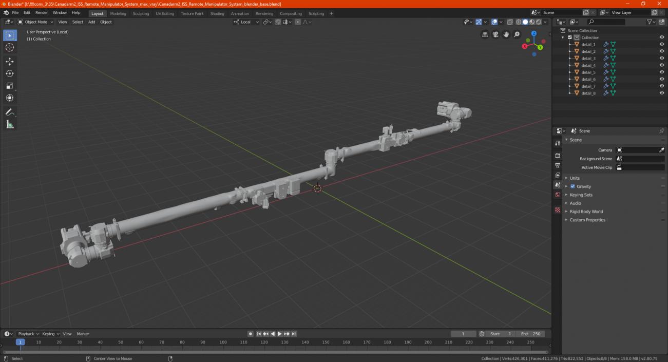 Canadarm2 ISS Remote Manipulator System 3D model