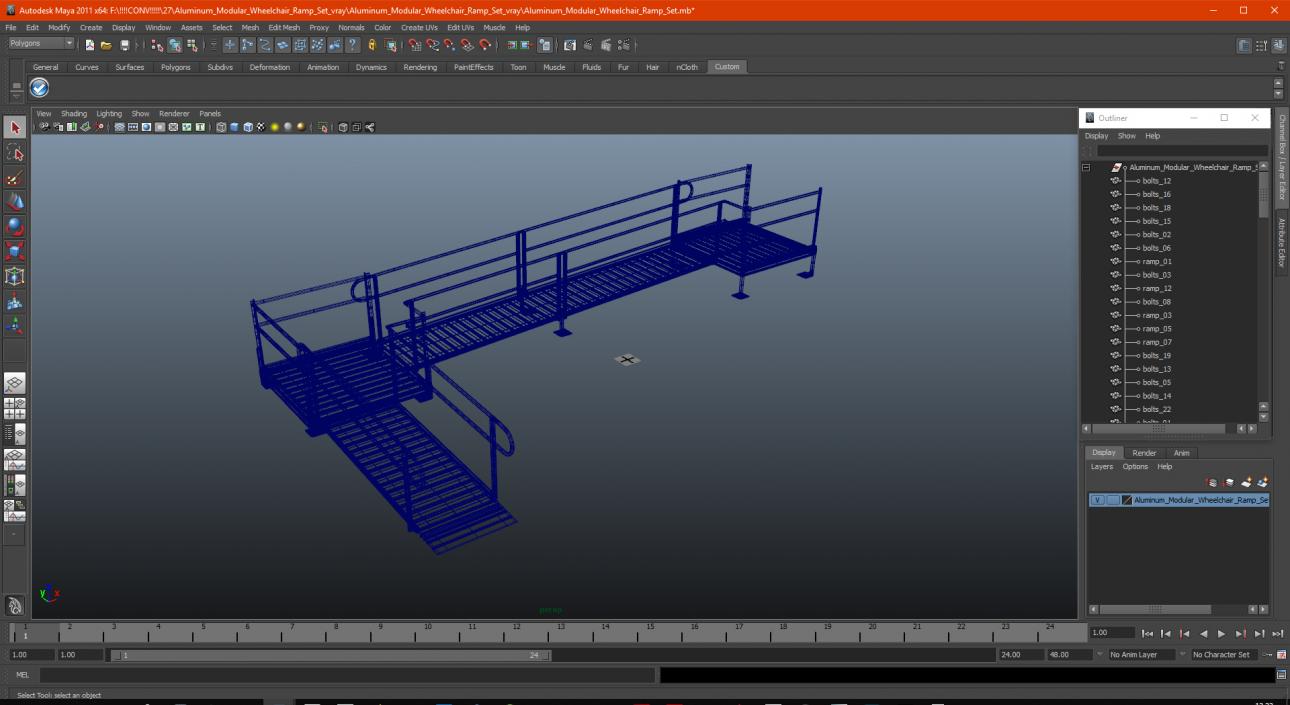 3D Aluminum Modular Wheelchair Ramp Set