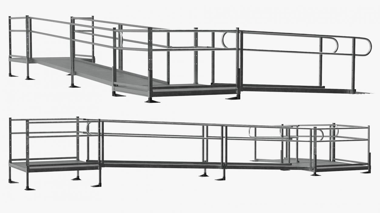 3D Aluminum Modular Wheelchair Ramp Set