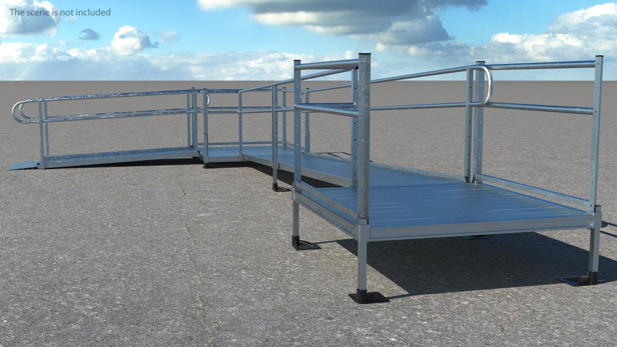 3D Aluminum Modular Wheelchair Ramp Set