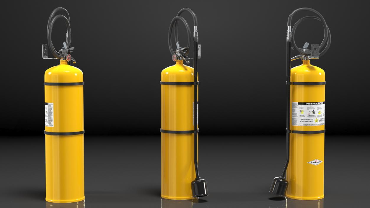 Amerex 12Kg Class D Copper Fire Extinguisher 3D model