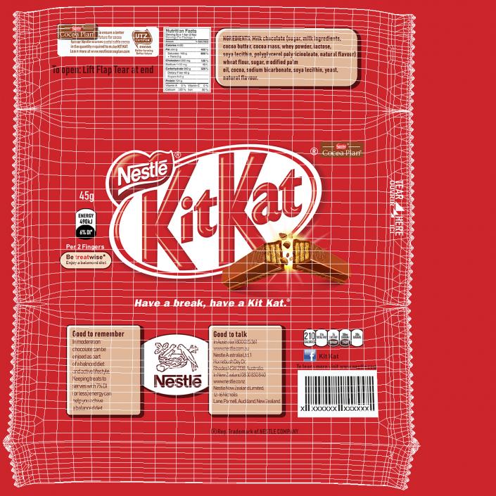 3D model KitKat Chocolate Bar