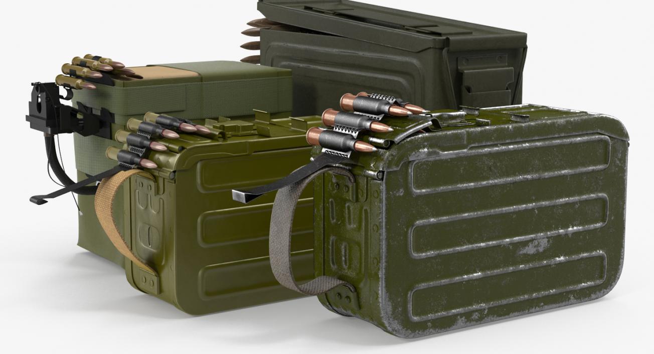 3D Military Gun Magazines and Boxes Collection model