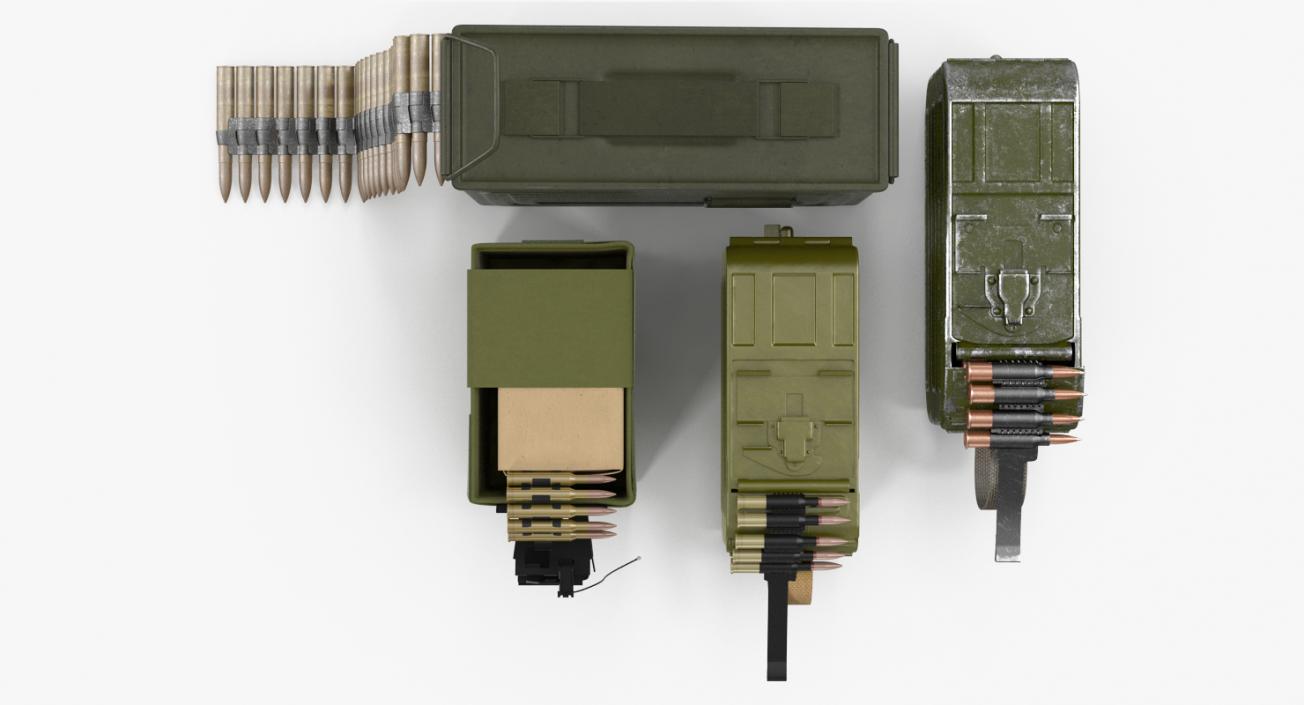 3D Military Gun Magazines and Boxes Collection model