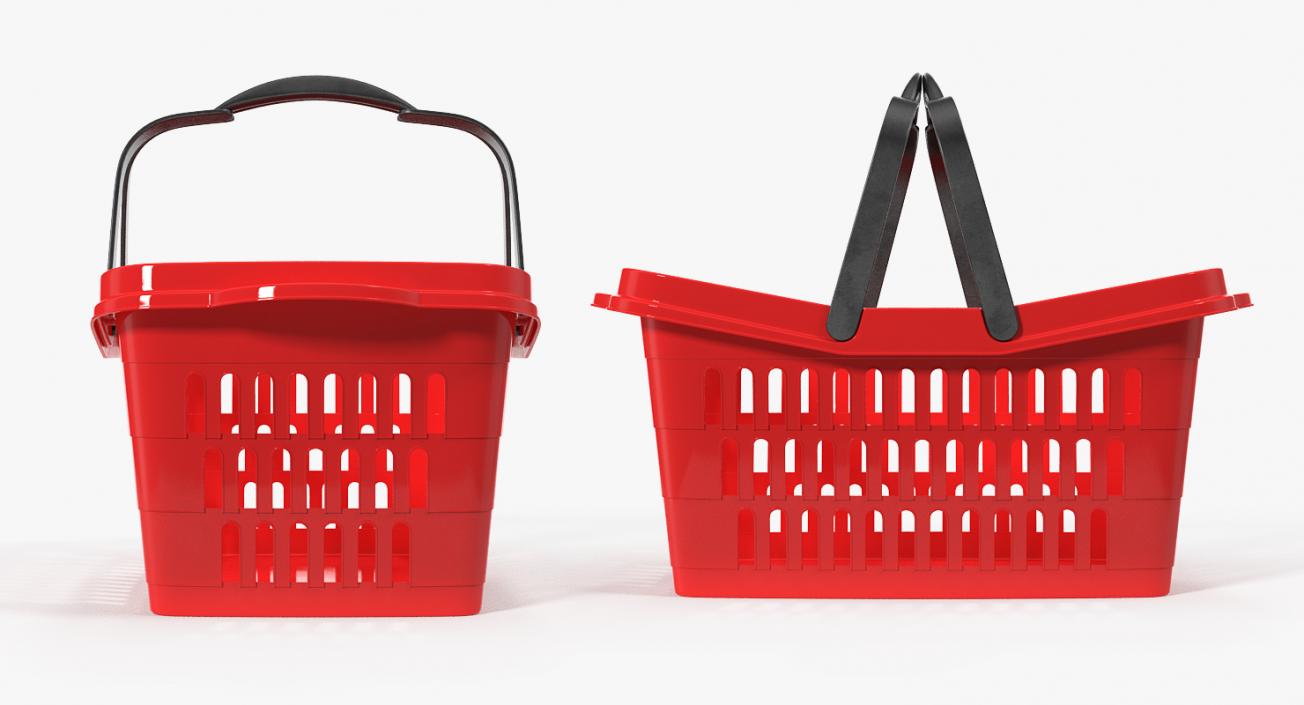 Plastic Shopping Basket with Plastic Handles 3D model