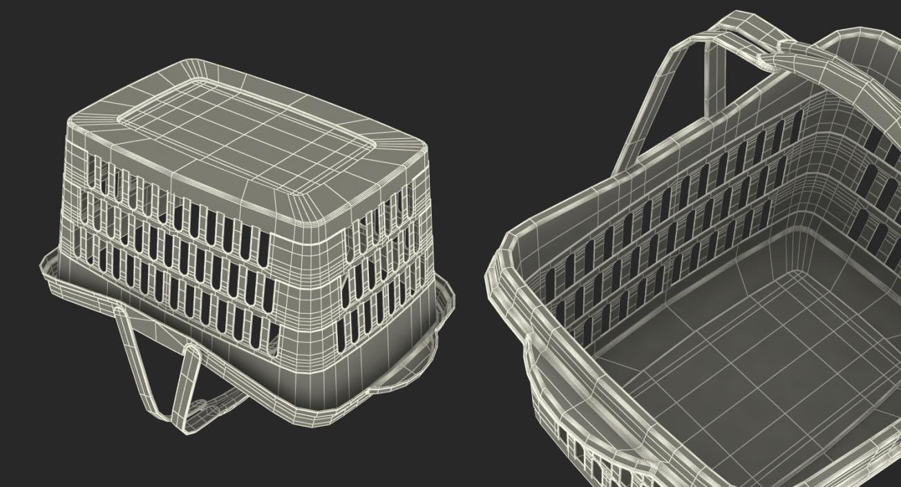 Plastic Shopping Basket with Plastic Handles 3D model