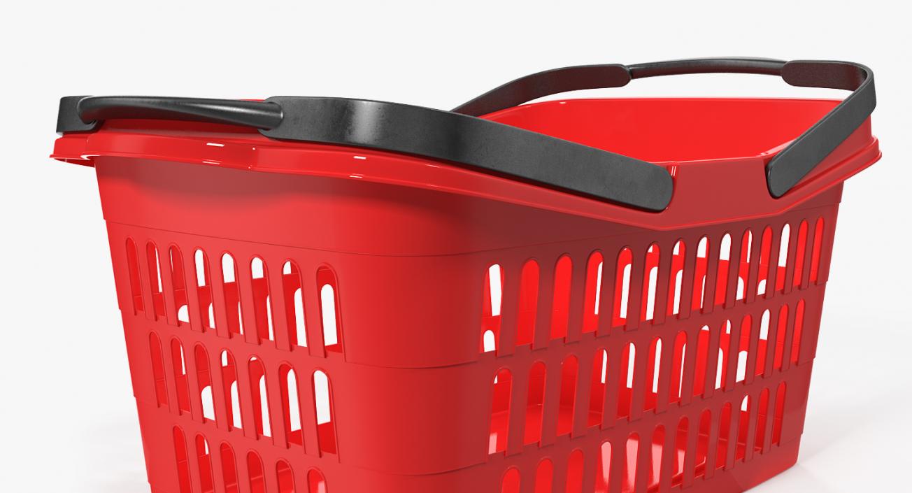 Plastic Shopping Basket with Plastic Handles 3D model