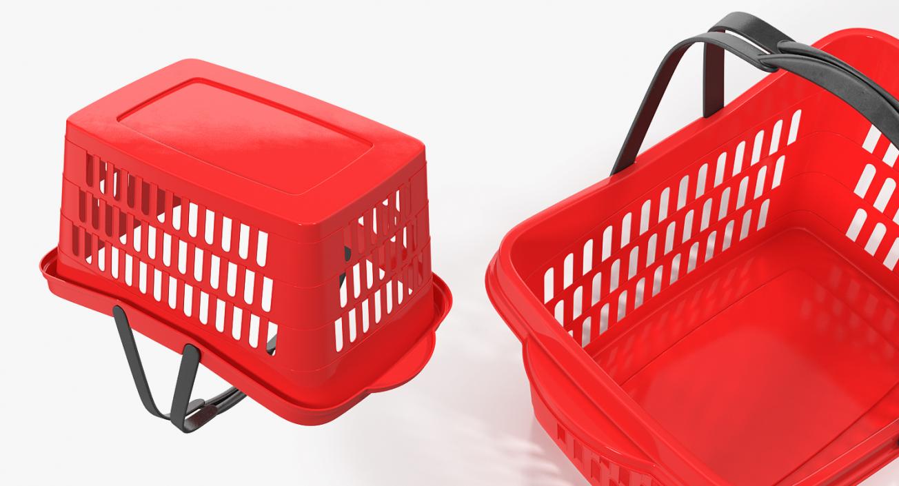 Plastic Shopping Basket with Plastic Handles 3D model