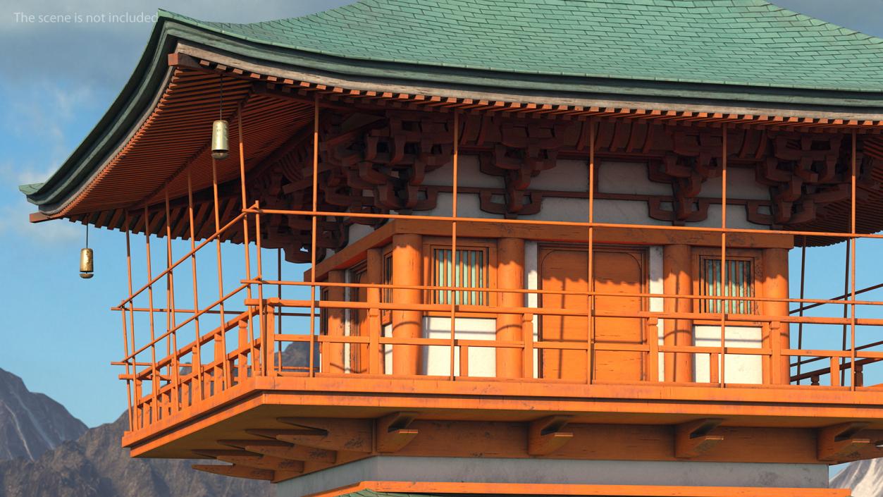 3D model Japanese Pagoda Roof