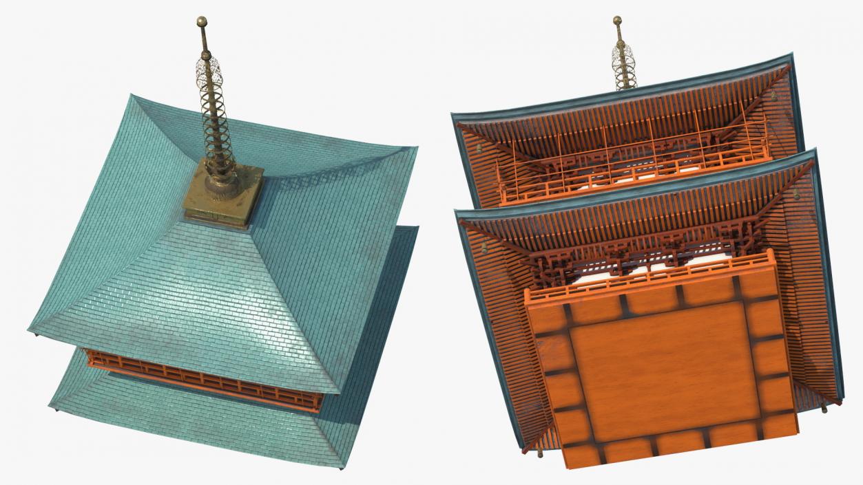 3D model Japanese Pagoda Roof