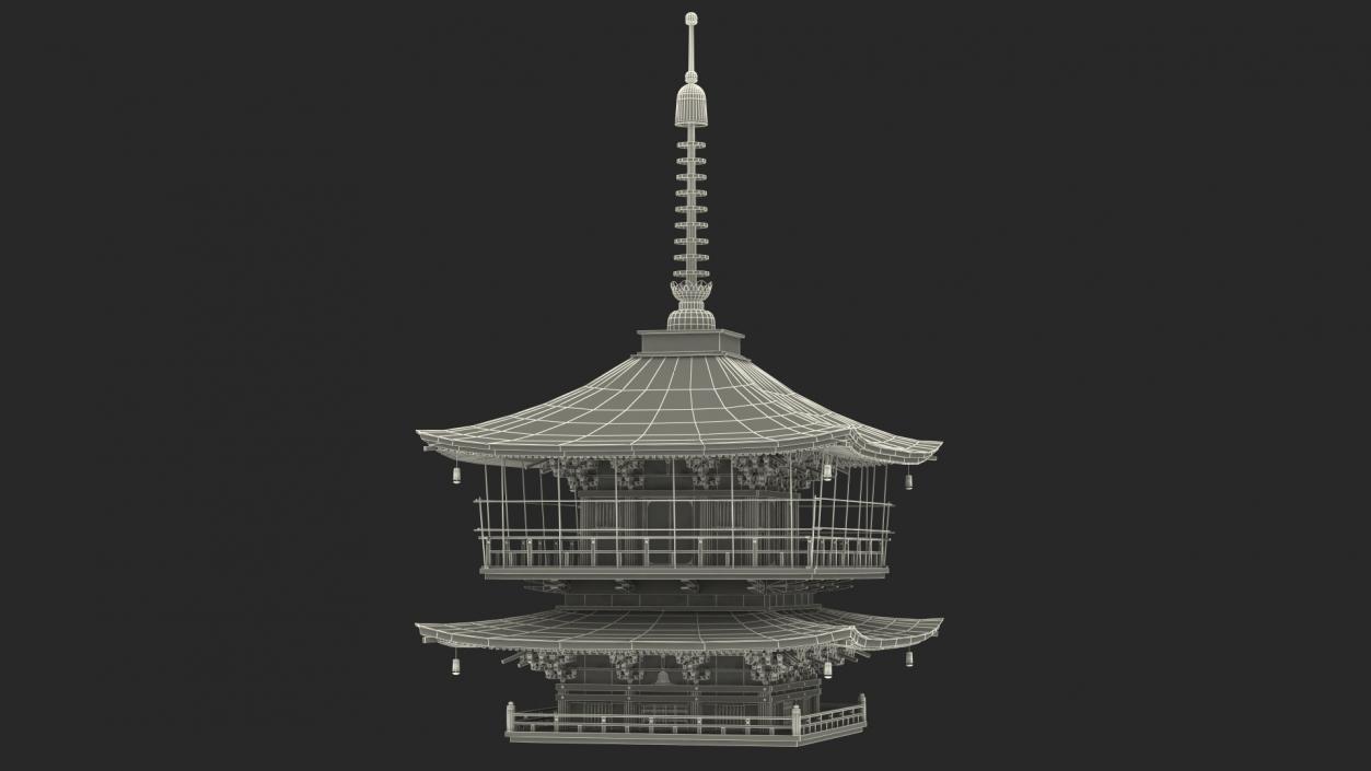 3D model Japanese Pagoda Roof