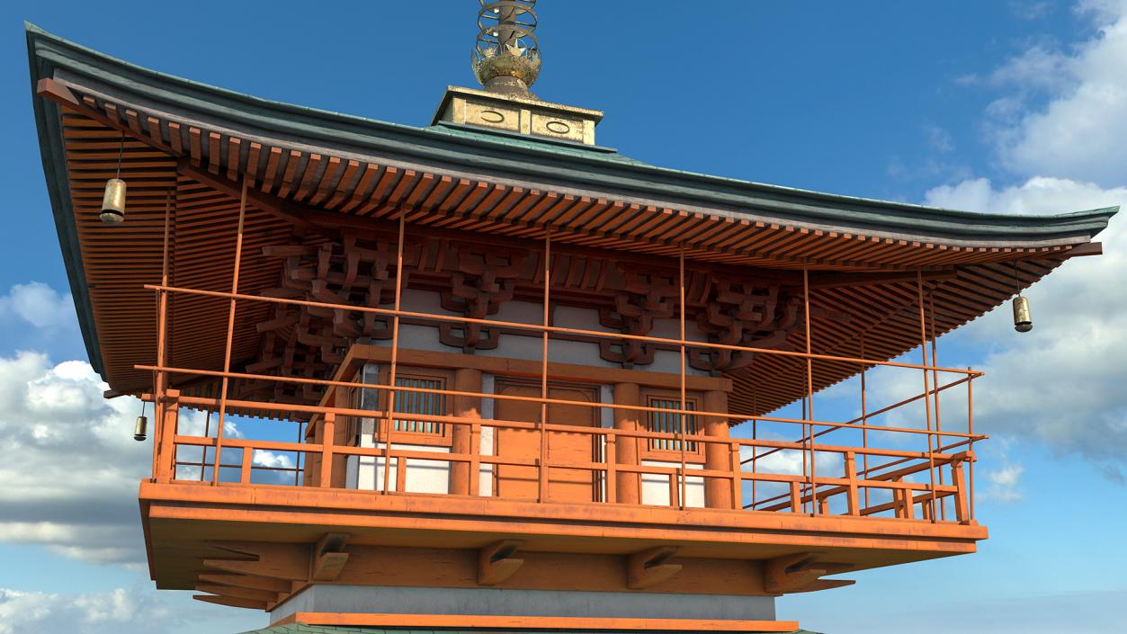 3D model Japanese Pagoda Roof