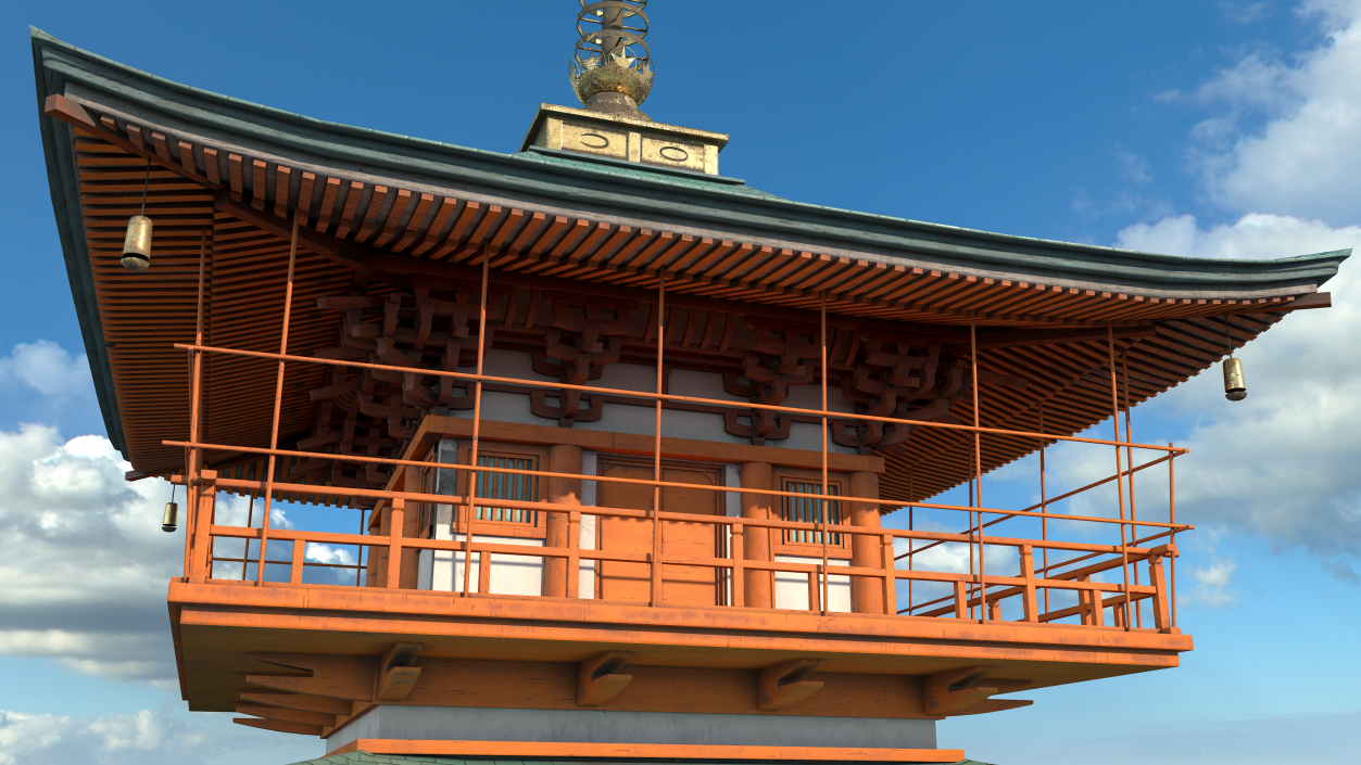 3D model Japanese Pagoda Roof