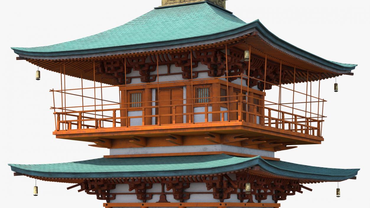 3D model Japanese Pagoda Roof