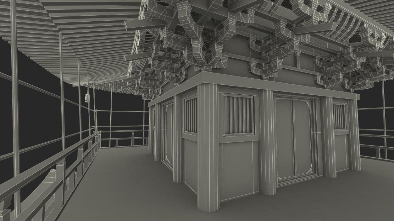 3D model Japanese Pagoda Roof