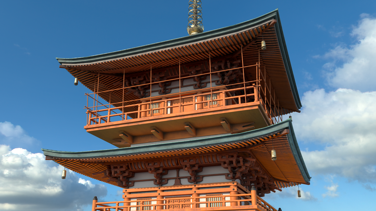 3D model Japanese Pagoda Roof