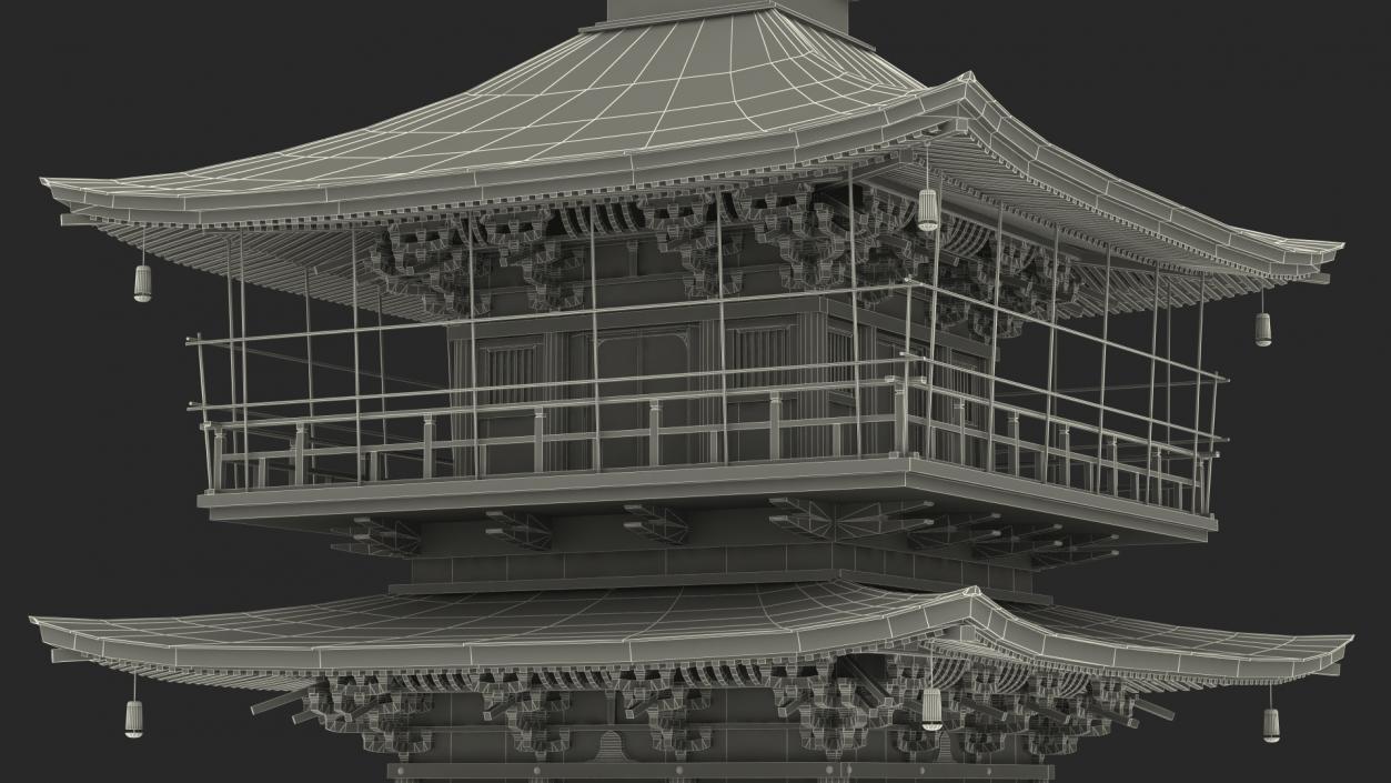 3D model Japanese Pagoda Roof