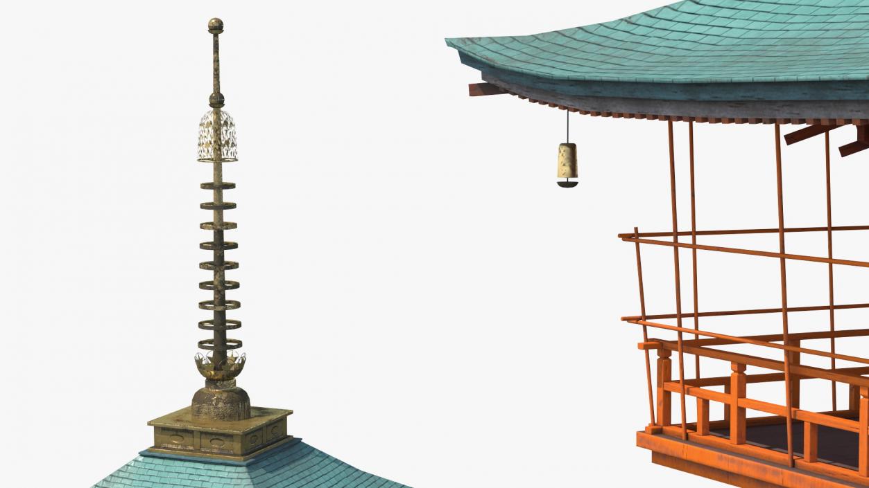 3D model Japanese Pagoda Roof