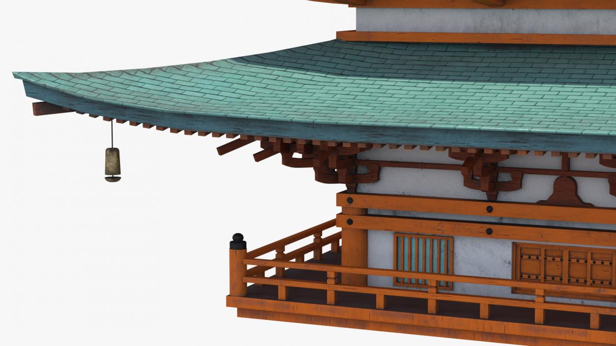 3D model Japanese Pagoda Roof