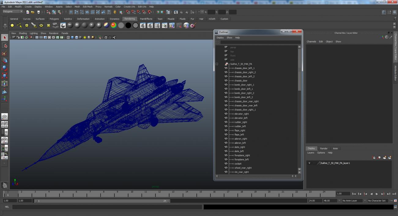 3D Sukhoi T-50 PAK FA model