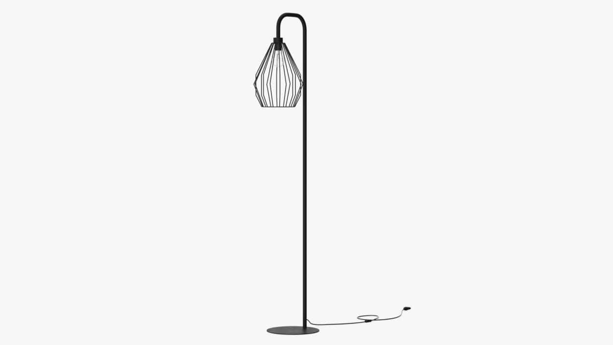 3D Geometric Floor Lamp Black