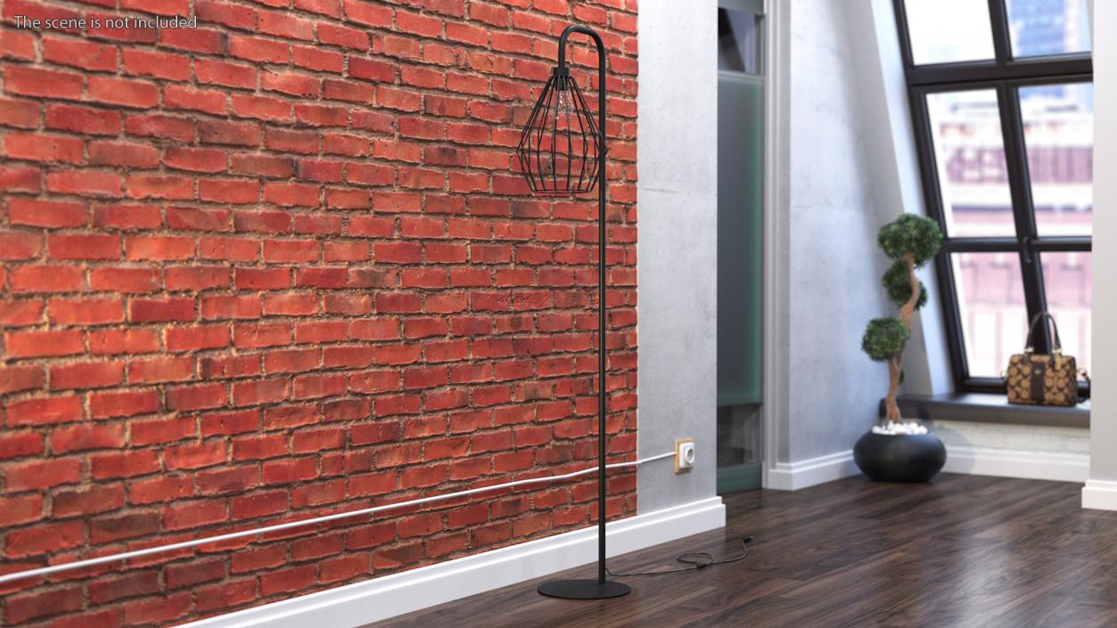 3D Geometric Floor Lamp Black