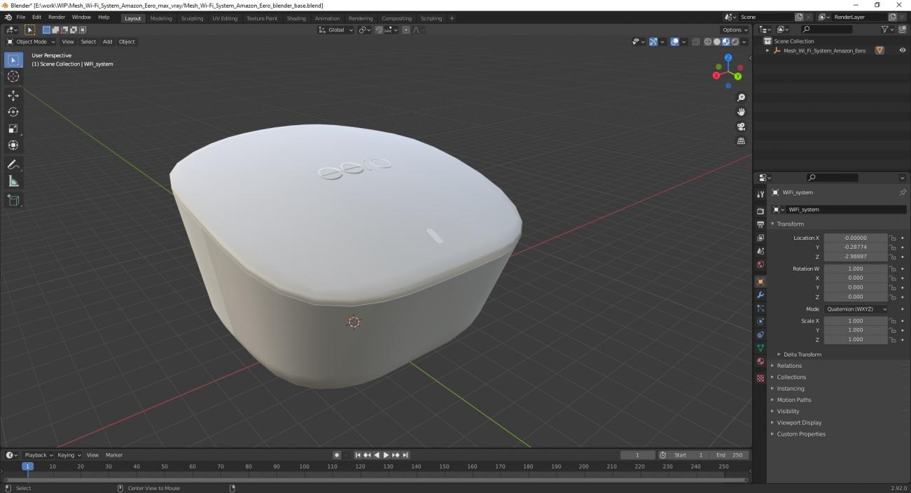 Mesh Wi-Fi System Amazon Eero 3D model