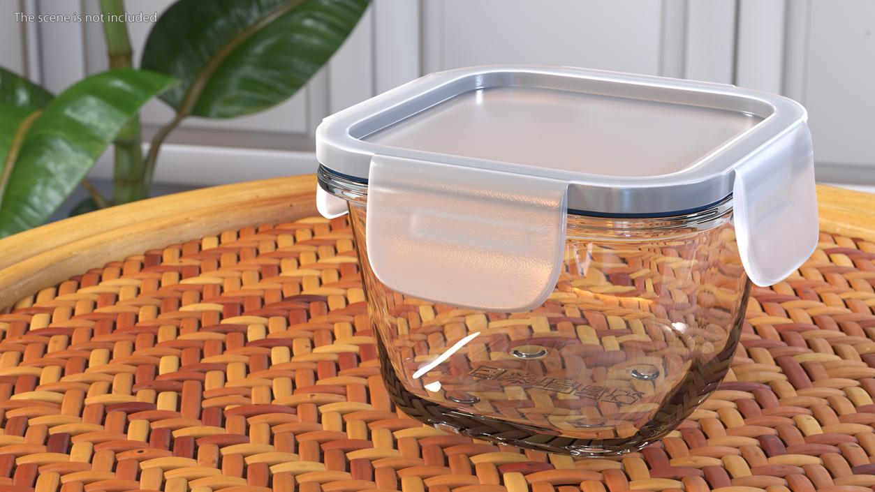 Glass Clip Lock Food Storage Container Set 3D