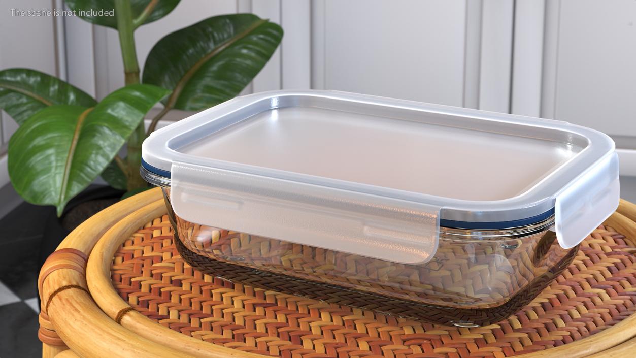 Glass Clip Lock Food Storage Container Set 3D