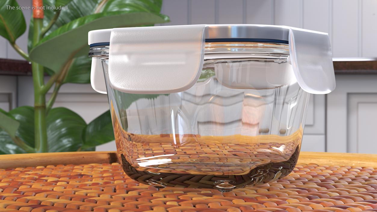 Glass Clip Lock Food Storage Container Set 3D