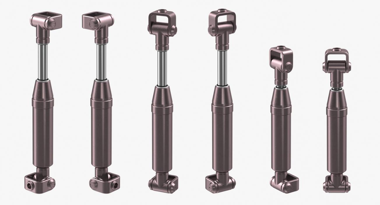 Anodized Hydraulic Cylinder 7 3D model