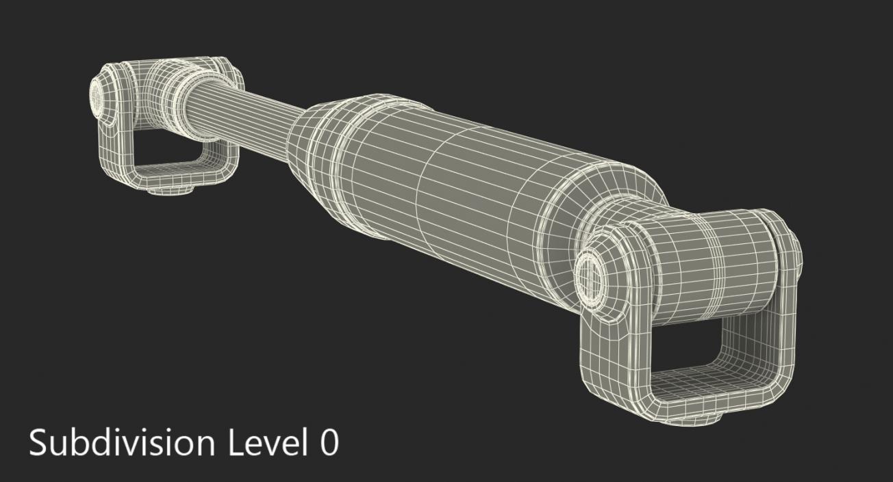 Anodized Hydraulic Cylinder 7 3D model