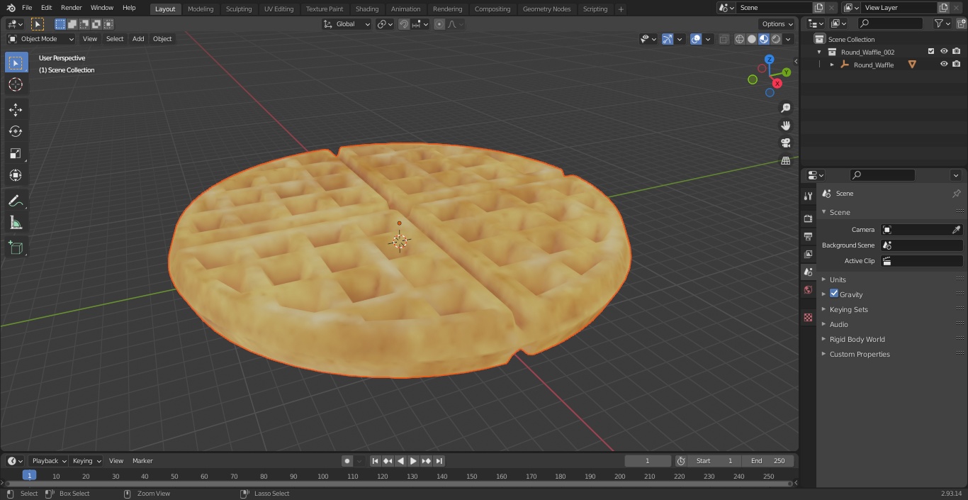 Round Waffle 3D