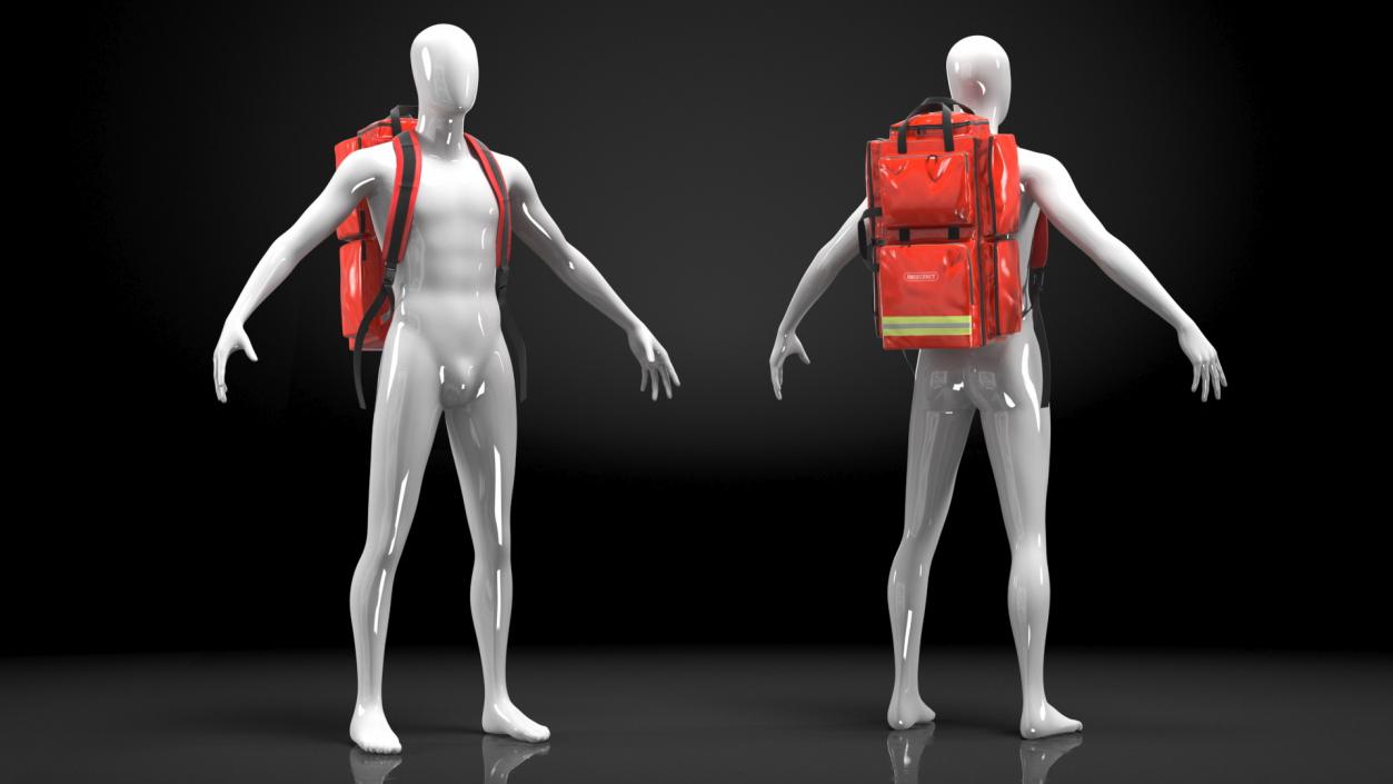 3D model Rescue Rucksack on a Mannequin