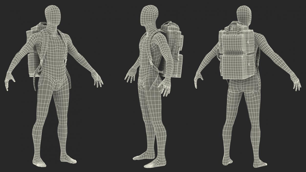 3D model Rescue Rucksack on a Mannequin