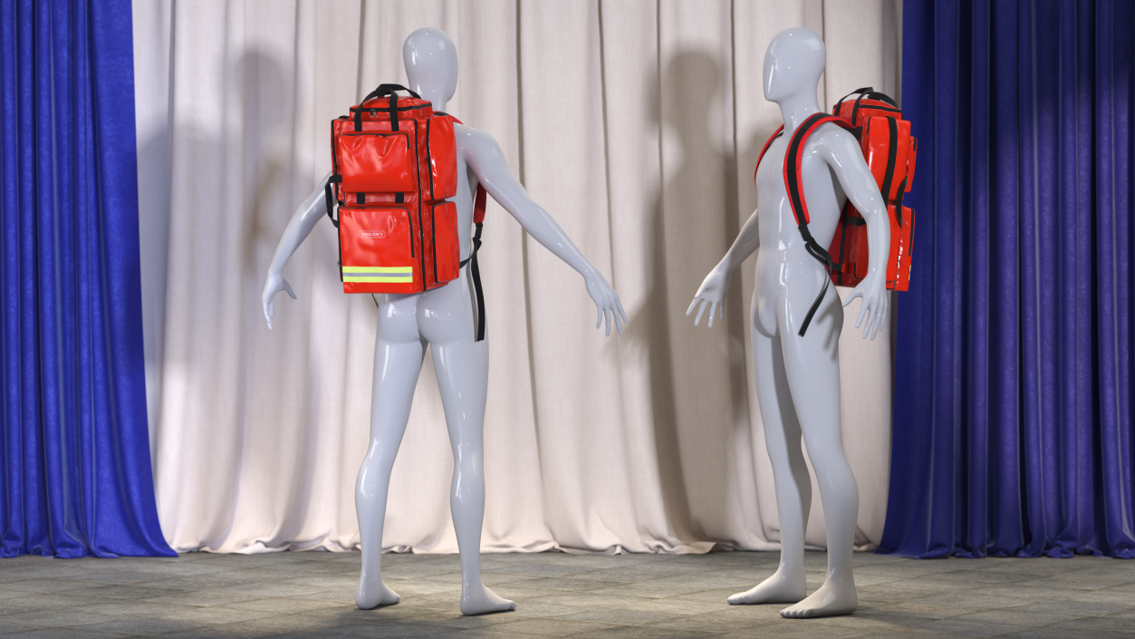 3D model Rescue Rucksack on a Mannequin