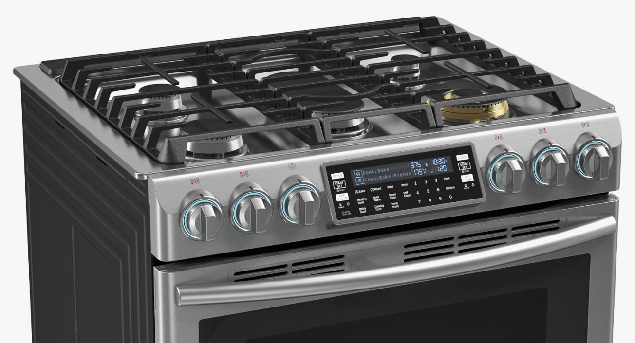 Dual Fuel Range with 5 Gas Burners Samsung 3D