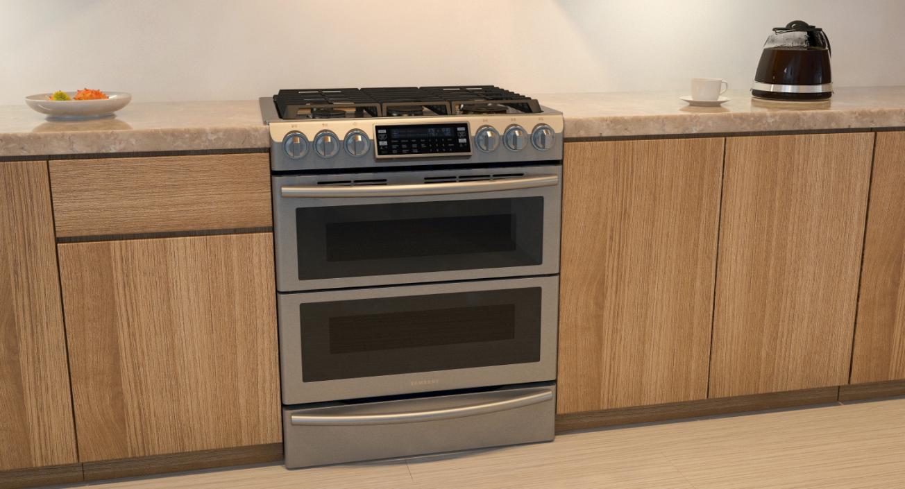 Dual Fuel Range with 5 Gas Burners Samsung 3D