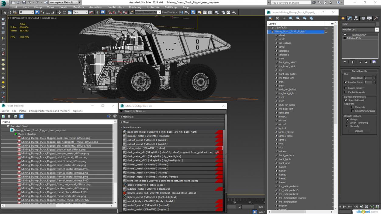 Mining Dump Truck Rigged 3D model