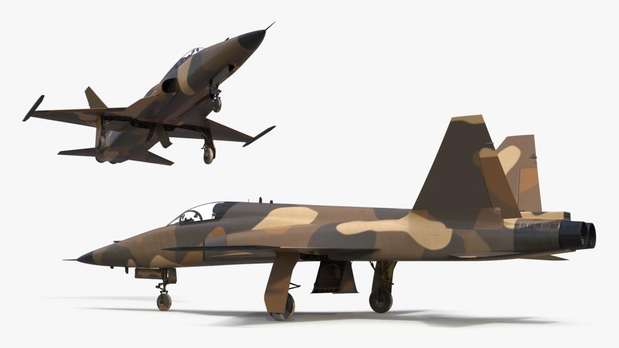 3D Camouflaged Military Fighter Jet without Rockets model